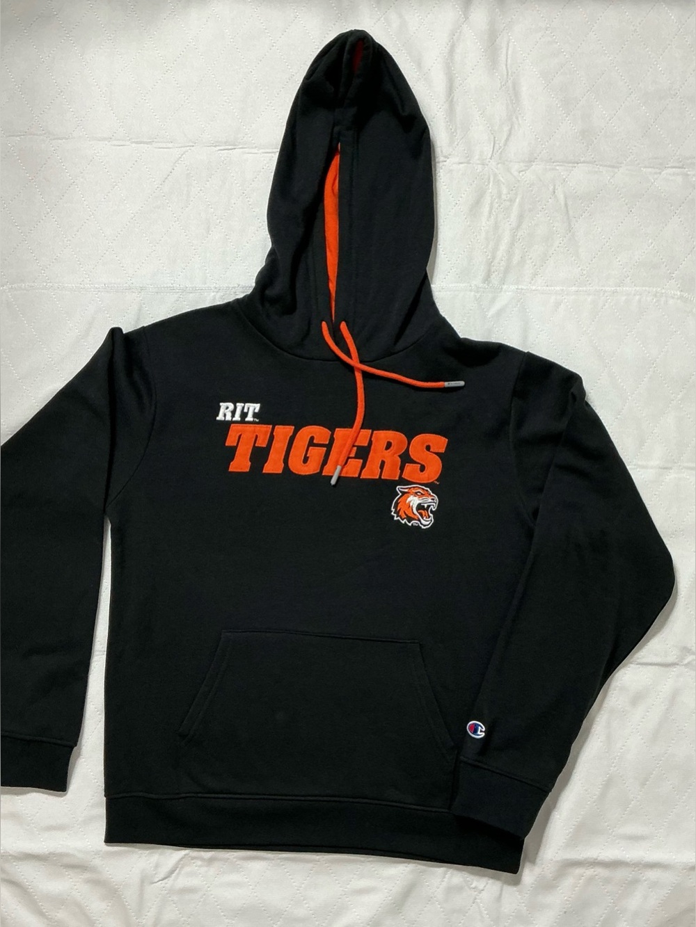 Champion RIT Tigers Hoodie NWT Black Orange Men's Medium Rochester Inst of Tech